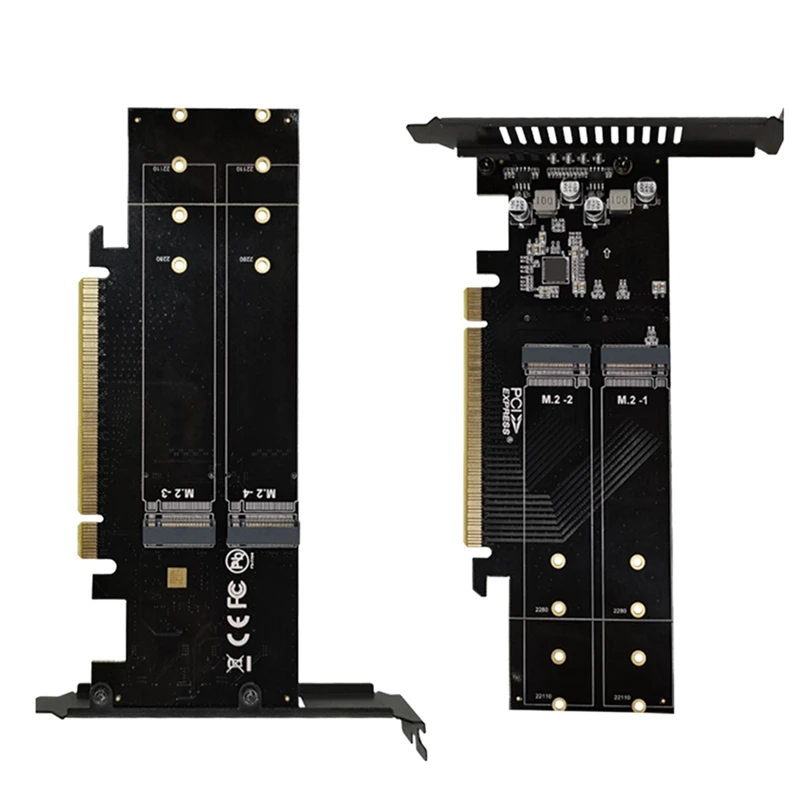 

PCIE 4.0 X16 to M.2 M Key NVME 4 SSD Raid Adapter Card 8000MB/S for Laptop 22110 2280 Hard Drive