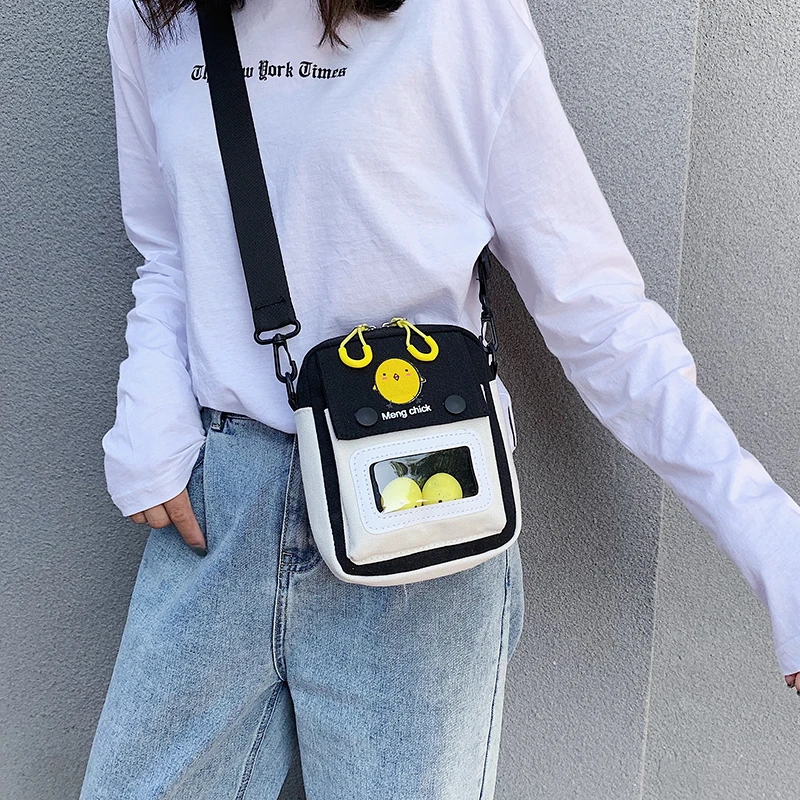 

Mini Women's Bag Canvas Handbags Small Cloth Shoulder Crossbody Bags for Women 2021 new Ladies Purse Phone Sac cute chicken