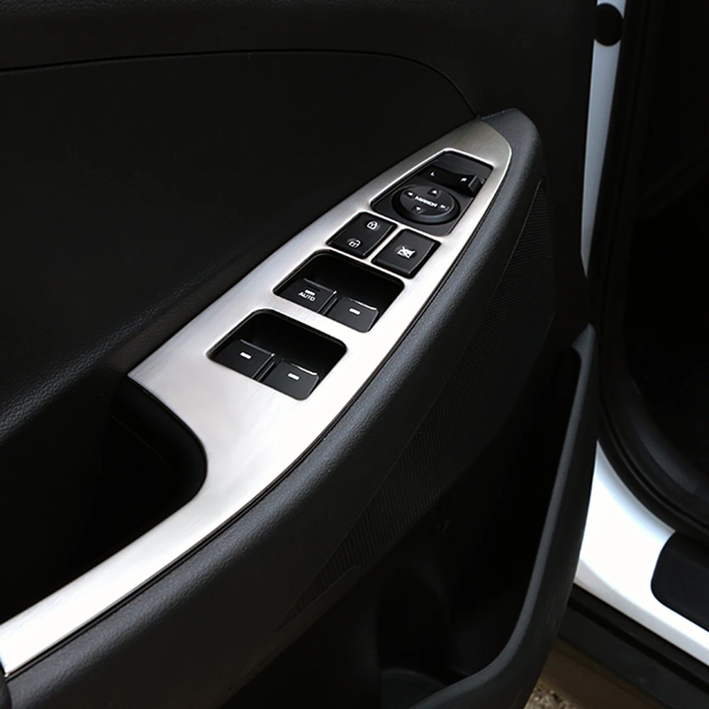Внутренний подлокотник из нержавеющей стали для Hyundai Tucson LHD 2015-2020 переключатель