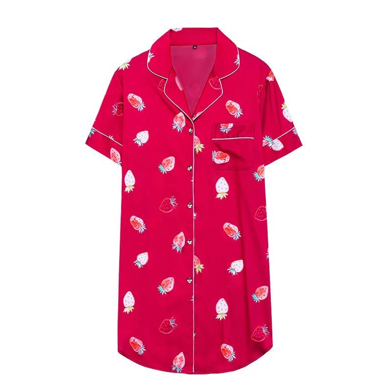 Женская ночная рубашка YAO TING пикантное мягкое гладкое платье с коротким рукавом в