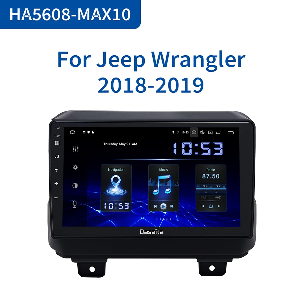 Автомагнитола Dasaita 9 &quotIPS 1 Din Android 10 0 для Jeep Wrangler 2018 GPS 64 Гб ПЗУ автомобильная стерео