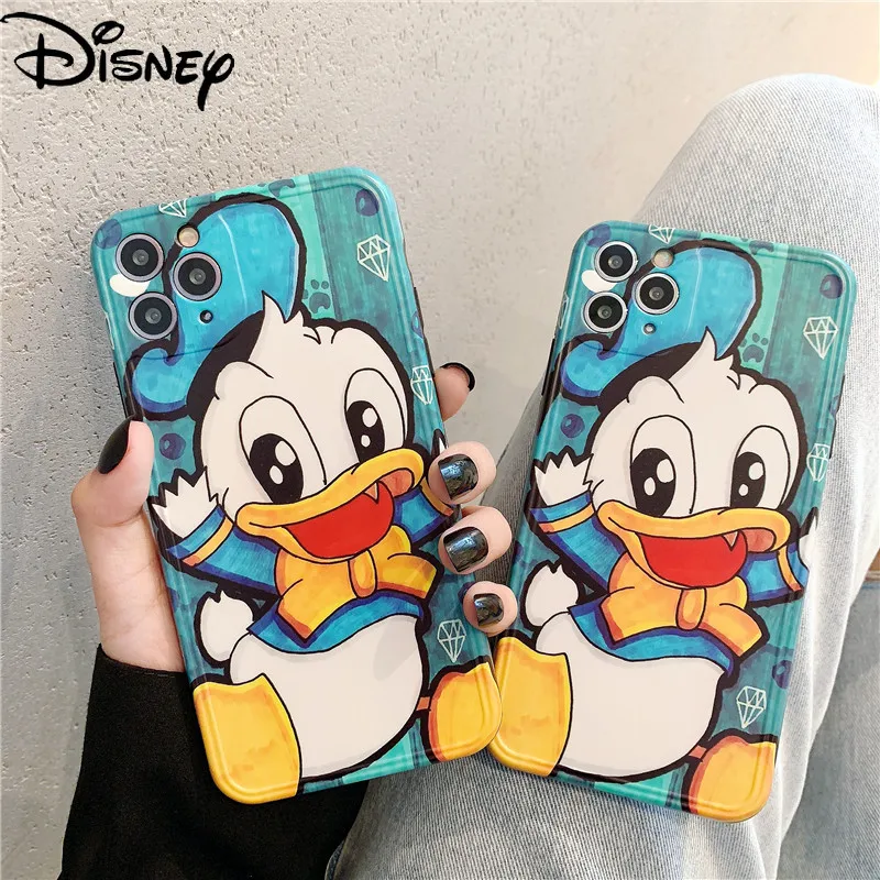 

Disney cute Donald Duck oil painting couple cartoon mobile phone case for iPhone se2/7p/8p/xs/xsmax/xr/11promax/12promax/12mini