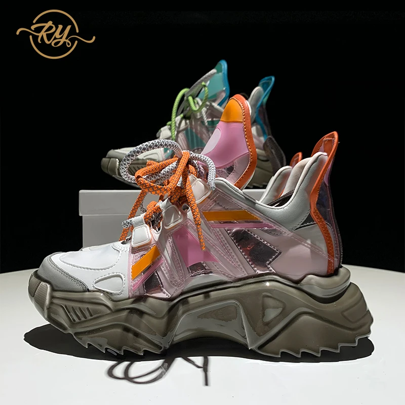 RY RELAA кроссовки женские модные белые из натуральной кожи 2018 на платформе стильная