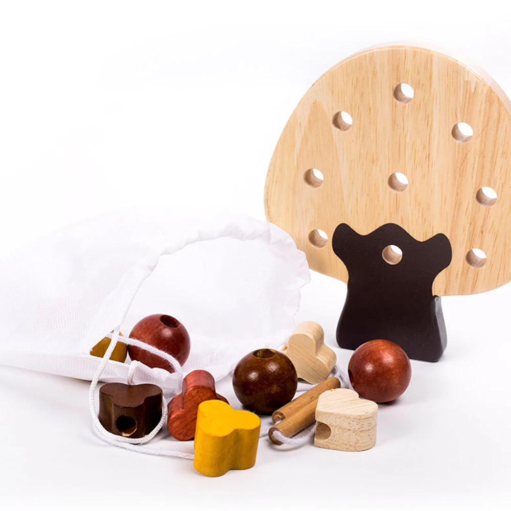 

New Listing DIY Wooden Tree Beads Toys For Kids Educational Threading Toys Safe To Use Nontoxic Stringing Beads Tree Toys