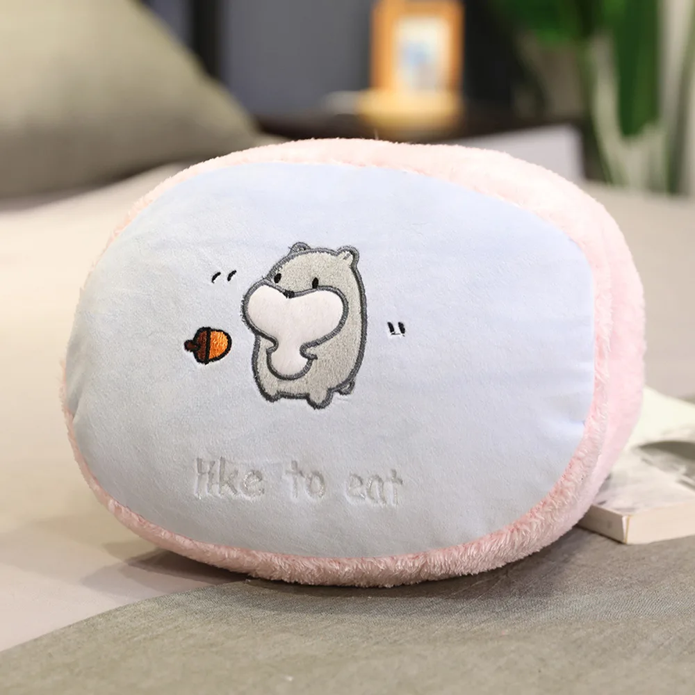 Hamster Новая пуховая хлопковая подушка для тела милый кролик Хаски Единорог хомяк ручная грелка портативный сон в путешествиях Подушка Рождественский подарок для женщин - Цвет: Hamster