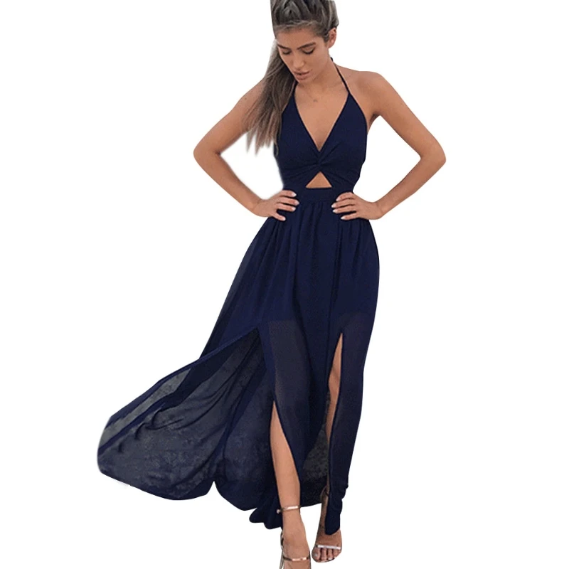 

Новинка 2018, женское пляжное платье в стиле бохо с цветочным принтом, макси платье без рукавов, вечерние платья