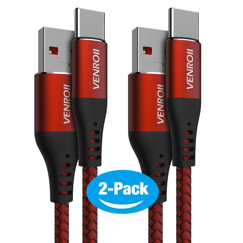 2 Red Venroii кабель usb type C 5A SuperCharge для huawei P30 Pro mate 30 USB C кабель для Honor 10 20 USBC зарядное устройство Быстрая зарядка 3,0 4,0 - Цвет: 2 Red