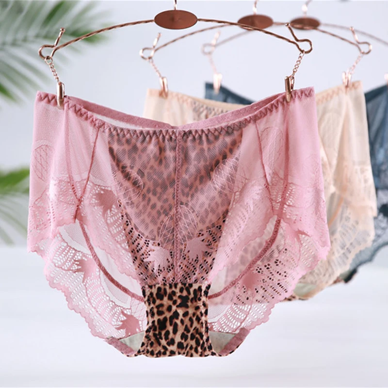 3 шт./лот большие размеры женские трусики шикарные кружевные прозрачные дышащие