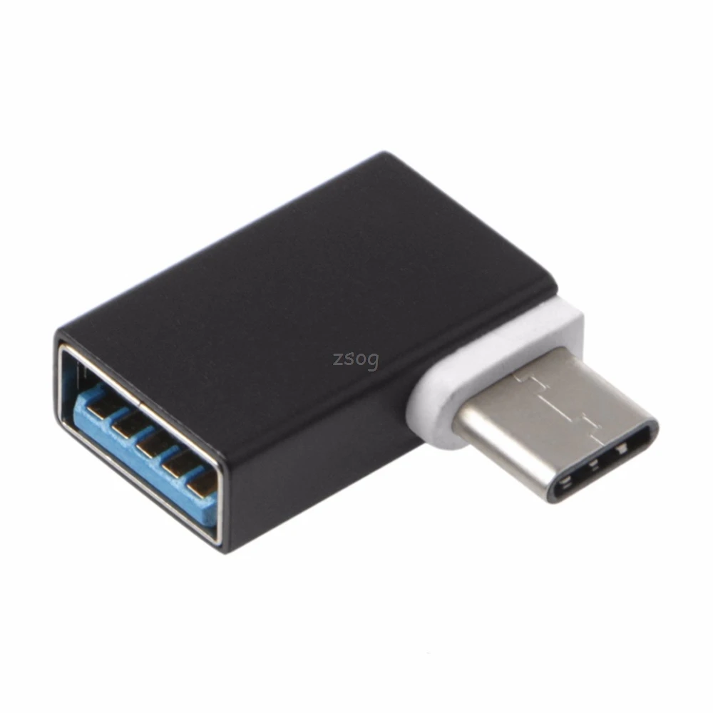 Портативный алюминиевый 90 градусов USB3.1 Тип C к USB 3 0 Женский OTG конвертер данных