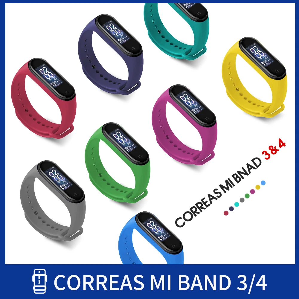 Ремешок силиконовый для Xiaomi Mi Band 4 3 сменный Браслет наручных часов аксессуары