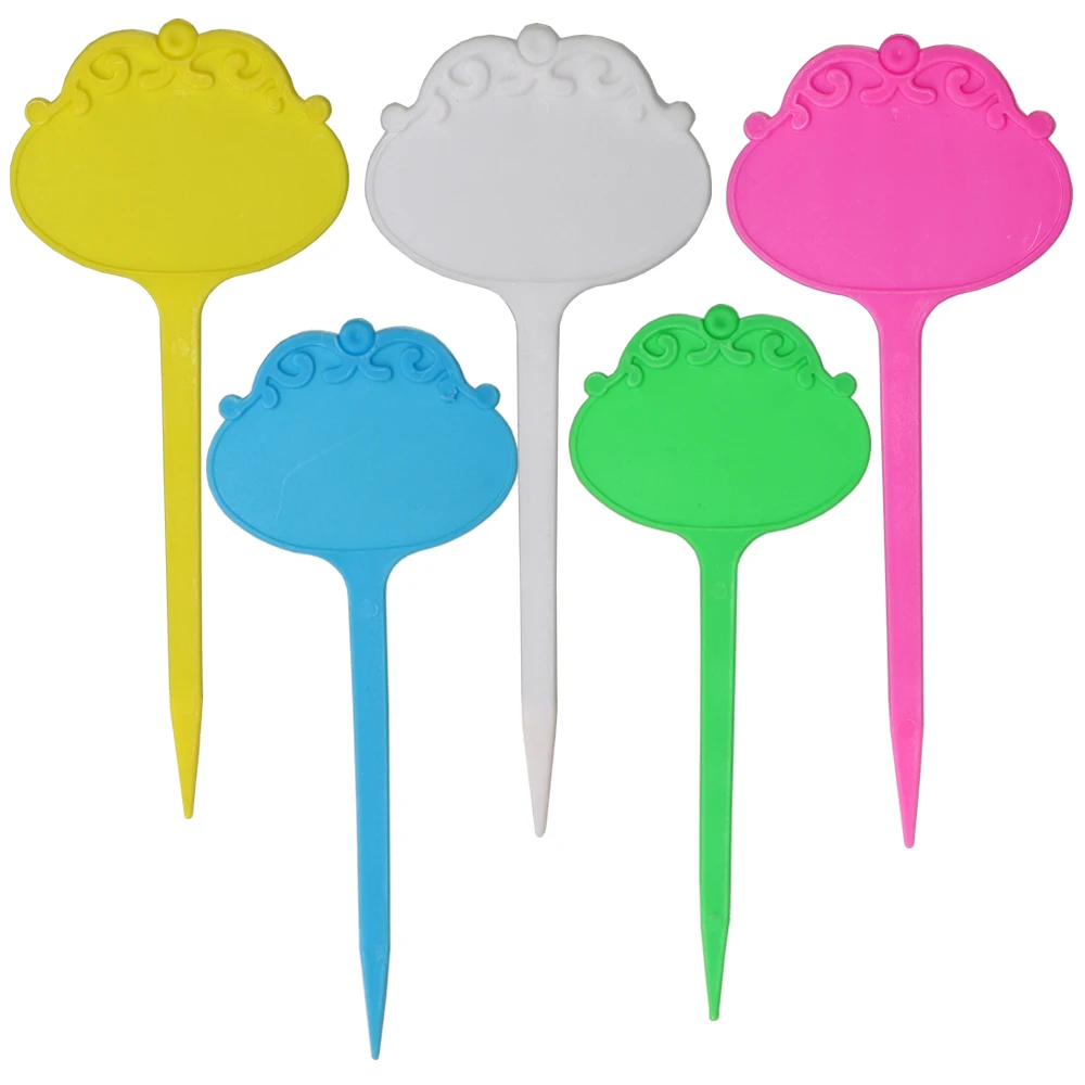 

10pcs 7 X 16 Cm Thick Flower Label 5 Colors Plastic Waterproof Durable Writable And Reusable for Potted Plant Flowers Marking