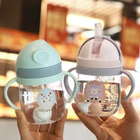 250ml baby feeding cup children learn to feed drinking bottle training cup with straw leak proof and choking proof baby cup