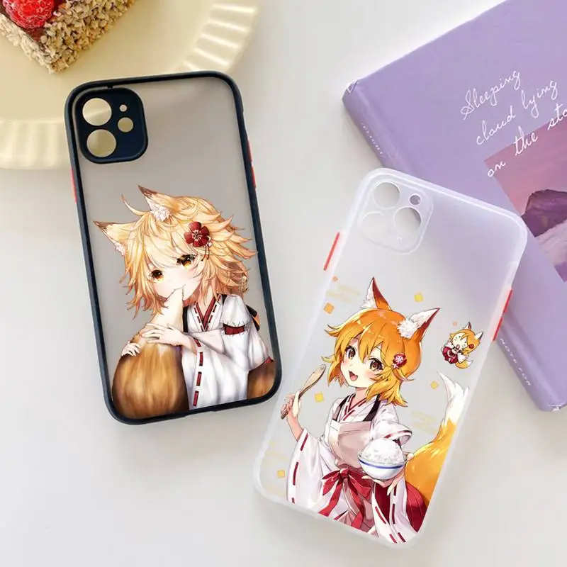 

YNDFCNB Anime The Helpful Fox Senko San Phone Case For iphone 12 11 13 Pro Max X XS Max XR 7 8 6 Plus 12mini Translucent Matte