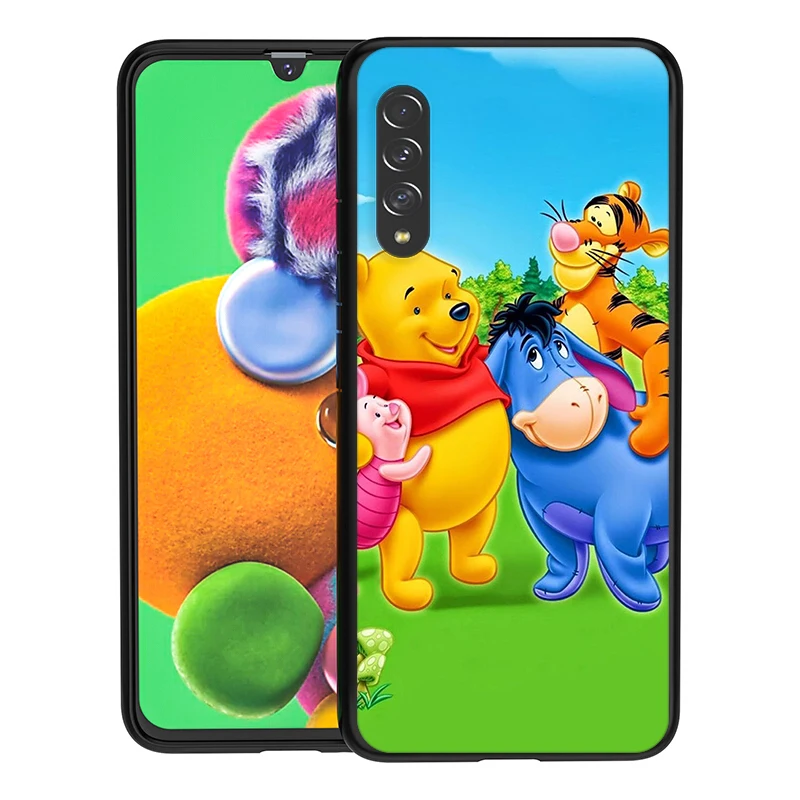 

Pooh Bear Cartoon for Samsung Galaxy A90 A80 A70 A60 A50 A40 A20 A2Core A10 M31 M21 M60 M40 M30 Black Phone Case