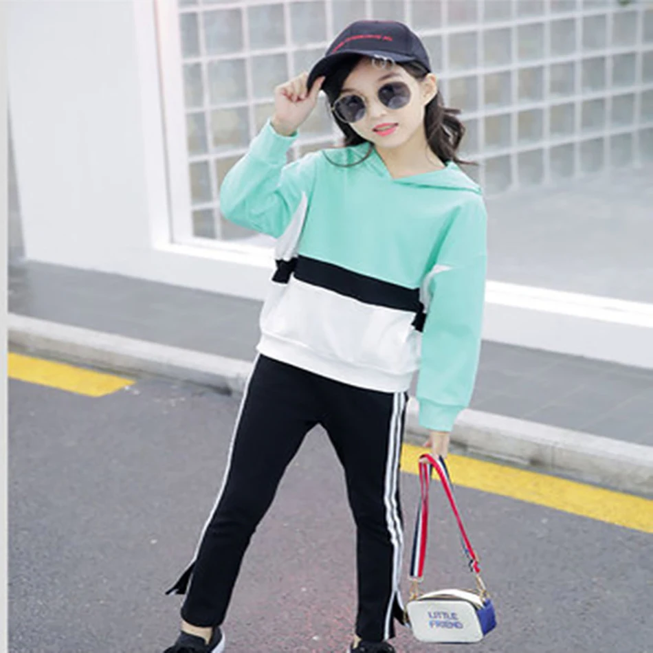 Kids Children's Clothing Suits Fox Stripe Soild Color Harem Pants  Elastic Birthday Gift  5-11T