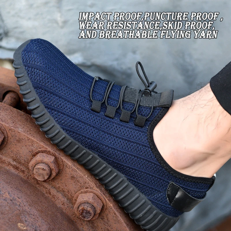 AtreGo/Мужская защитная обувь со стальным носком рабочие кроссовки нескользящие