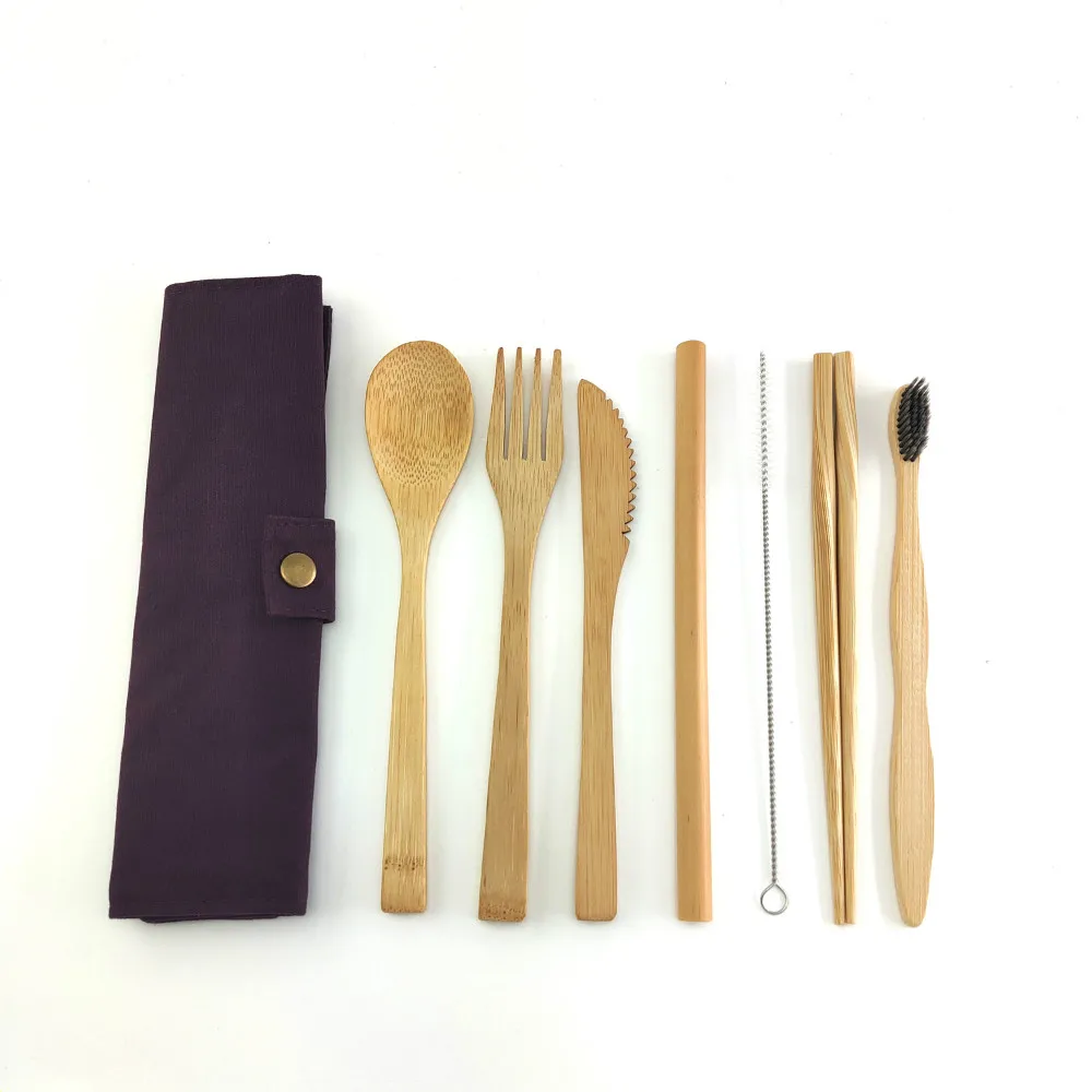 

Cutlery set environmentally friendly reusable personalized customization Bamboo Cutlery Set