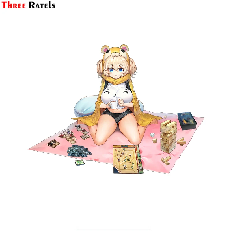 

Three Ratels B145 Ella Of The Sky Cute Anime Girl Guitar Stickers Car Accessory Of Trunk Bumper Decoration Anti Scratch Film