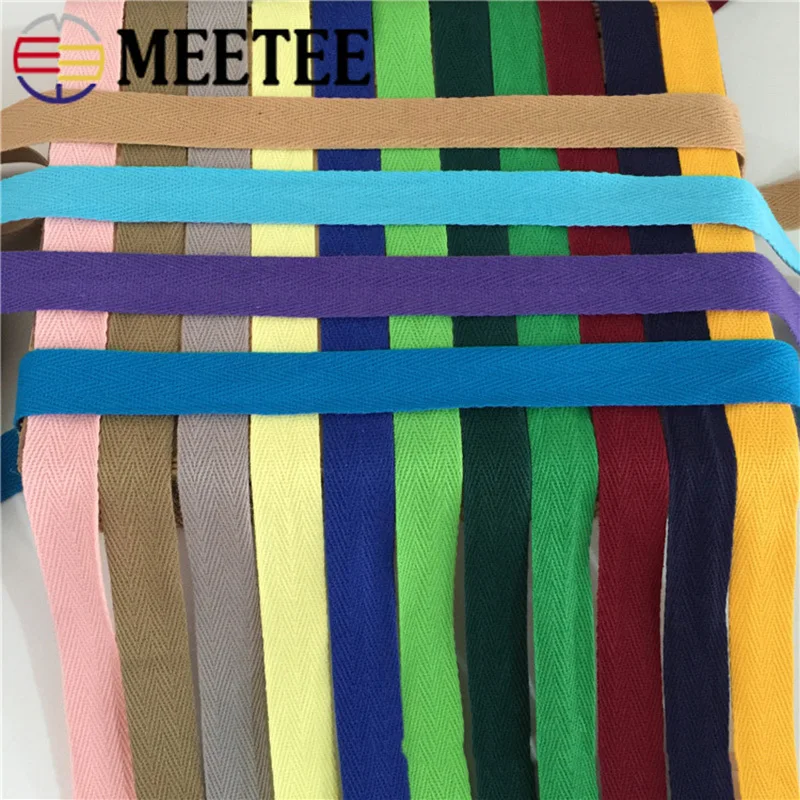 Meetee 1 рулон (45 метров) 2 см красочная хлопковая лента в елочку рюкзак ремень