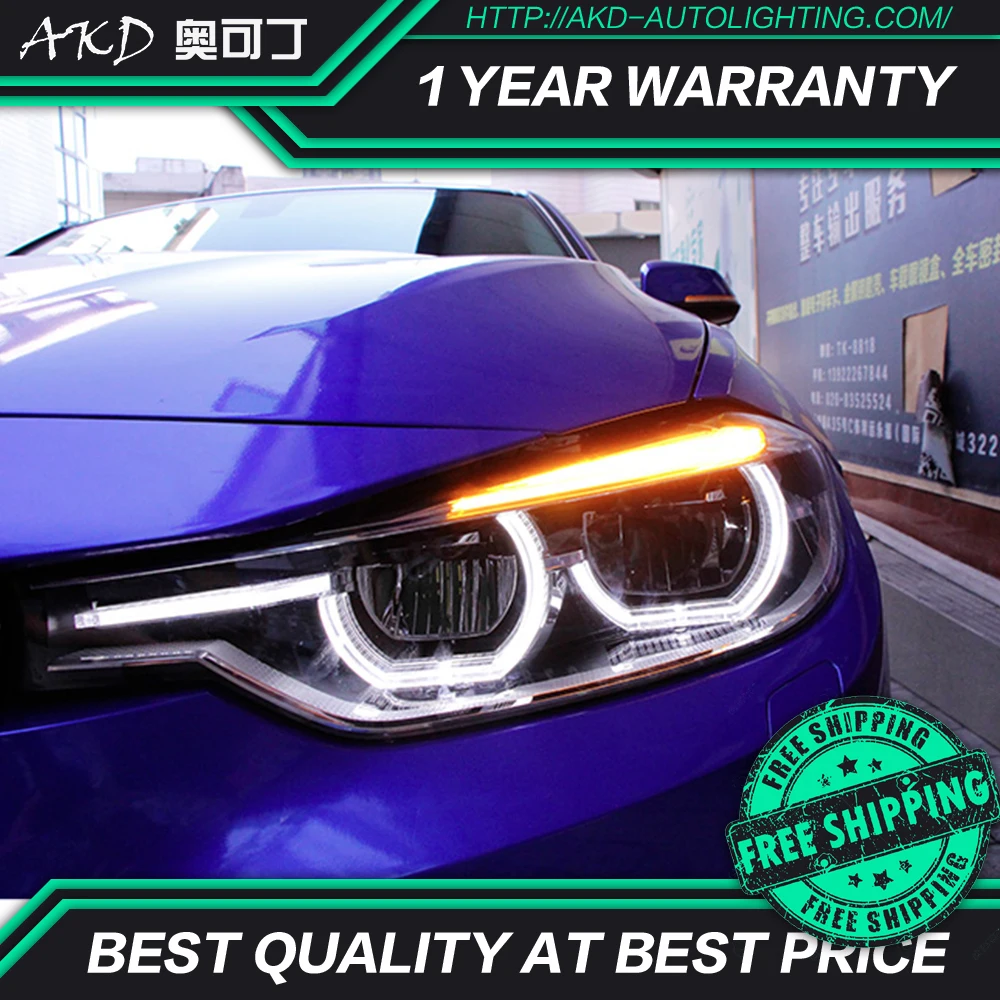 AKD автостайлинг для F30 F35 фары 2013-2016 320i 318i 325i DRL Hid ангельские глазки Биксеноновые