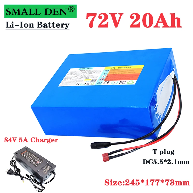 New 72V 20Ah 21700 lithium battery pack 20S4P 84V electric bicycle scooter motorcycle BMS 3000W high power battery + 5A charger