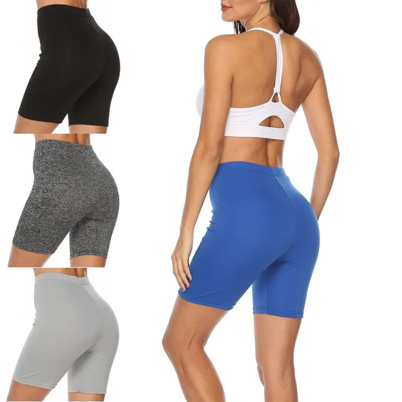

Yoga Shorts Solid Color Tight High Waist Stretch Fitness shorts Leggings Exercise Ladies Sports Shorts