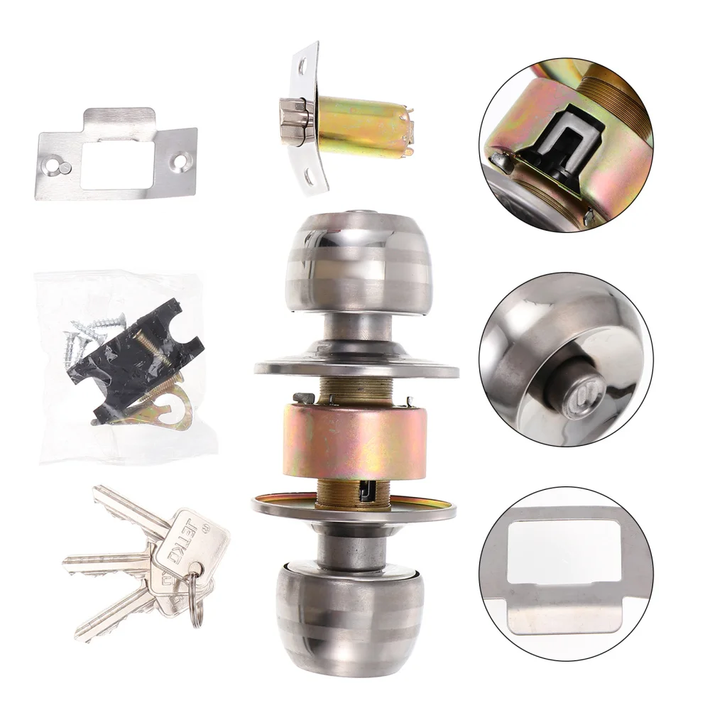 1 комплект Нержавеющая сталь Сферический замок дверной ручка бытовых