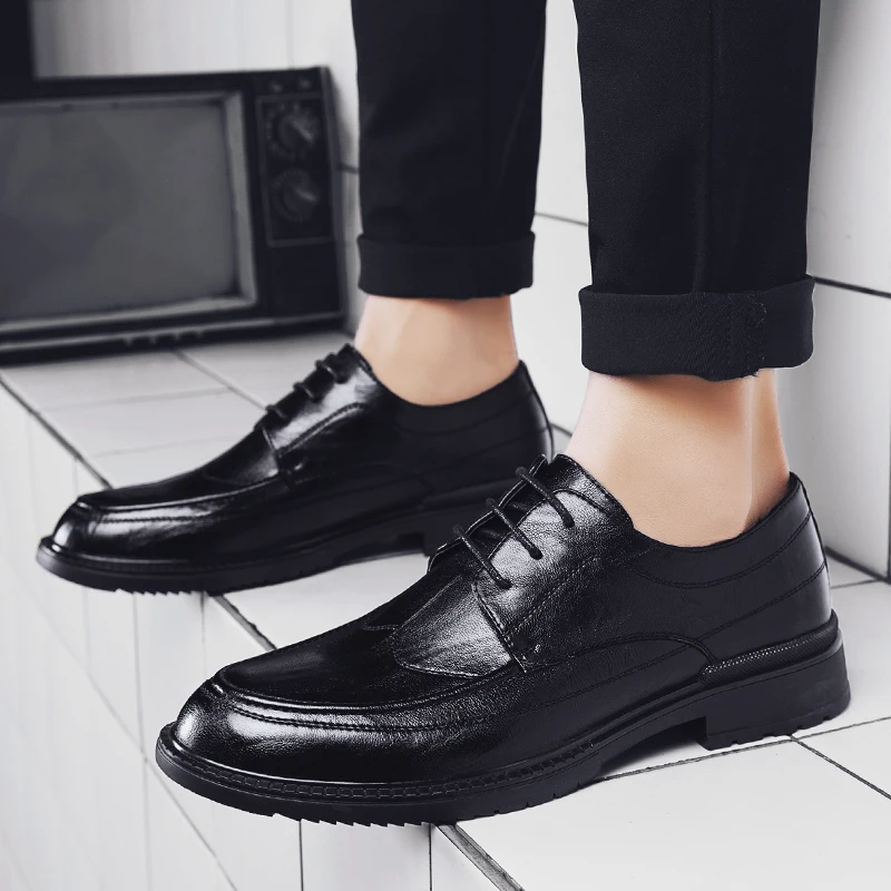 Wedding Party Dress Shoes Men Leather Casual Business Formal High Quality Male Flats 2020 New | Обувь