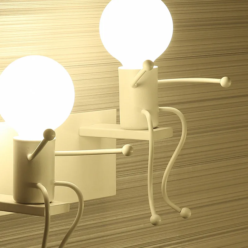 

Children's Wall Lamp Modern Bedroom Bedside Lamp Led Creative Aisle Iron Decorative Wall Lamp Villain bedroom decor wall lights