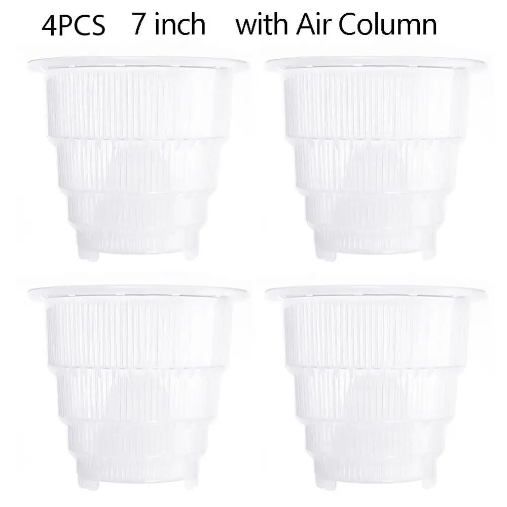 7 4pcs with Column 1 шт. или 4 шт. сетчатый горшок пластиковый прозрачный контейнер для цветов орхидеи украшение для дома и сада - Цвет: 7 4pcs with Column