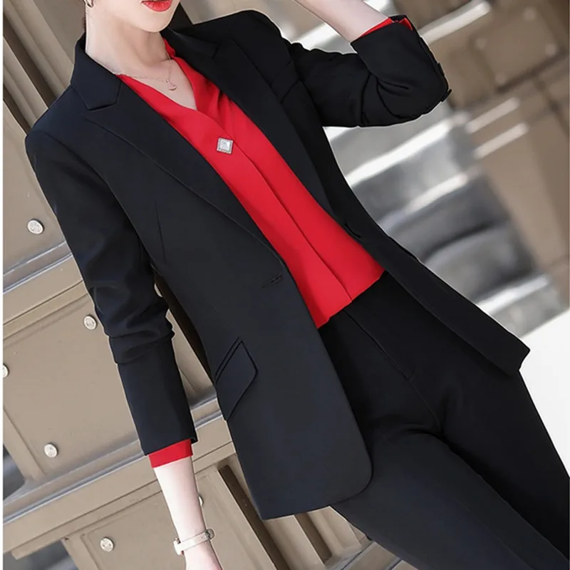 Рабочие брюки костюмы для женщин костюм бизнес офисные Униформа Женский