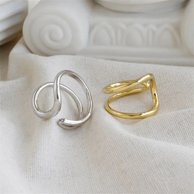 2020 готические Большие широкие Открытые Кольца для женщин 925 Серебряные