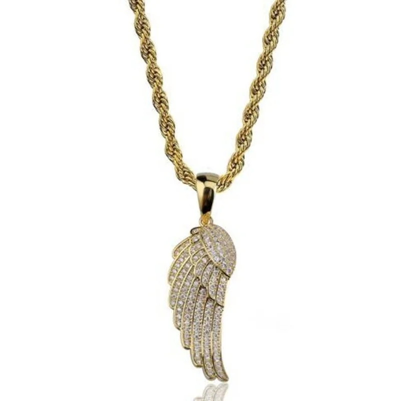 Ожерелье с подвеской в виде крыльев Ангела стиле ретро модное колье панк хип хоп