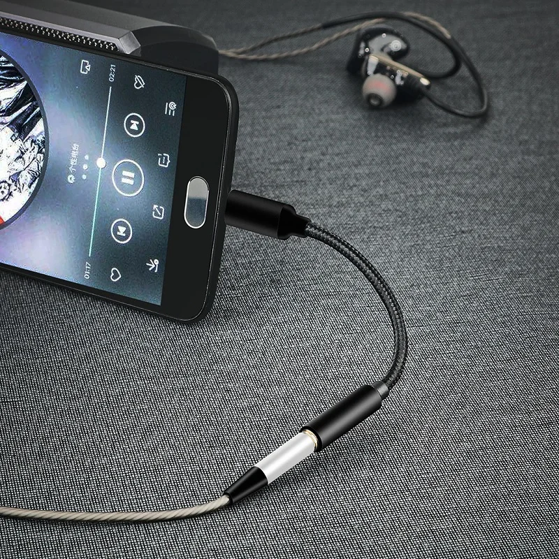 Адаптер для наушников с USB Type C на 3 5 цифровой чип аудиокабель AUX конвертер мм