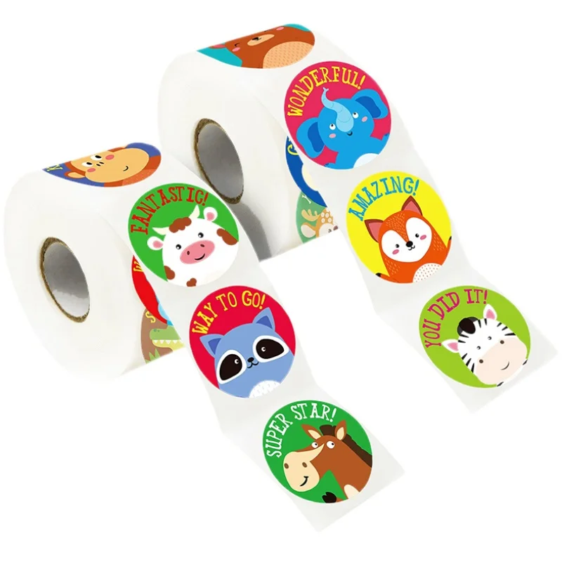 

Cute Cartoon Animal Stickers 100-500 Pcs 8 Types Animal Pattern For Decoration Notebook Gift Packaging Student Reward Stickers