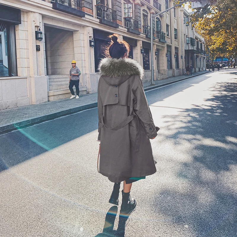 В наличии! Утолщенная длинная парка из 2021 кроличьего меха | Женская одежда