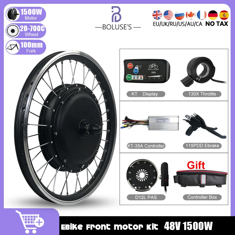 Billig MTB Elektrische Bike Hub Motor Kit 48V 1500W 20-29inch700C Vorne EBike Rad Hub Motor Für Elektrische Fahrrad Bike Conversion Kit