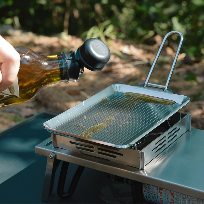 Складная сковорода для пикника 2 в 1 из нержавеющей стали | Спорт и развлечения