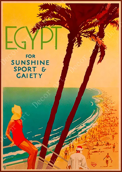 Воздушный поезд путешествие в Африку Египет холст живопись винтажные настенные