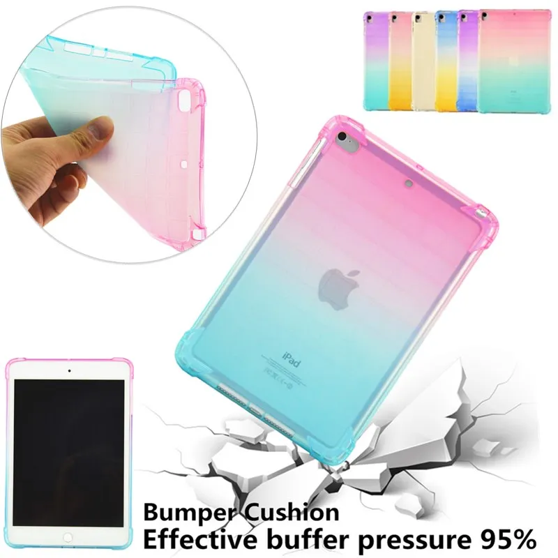 Тонкий чехол из ТПУ для Apple iPad mini 1 2 3 4 7 9 дюйма прозрачный мягкий яркий цветной