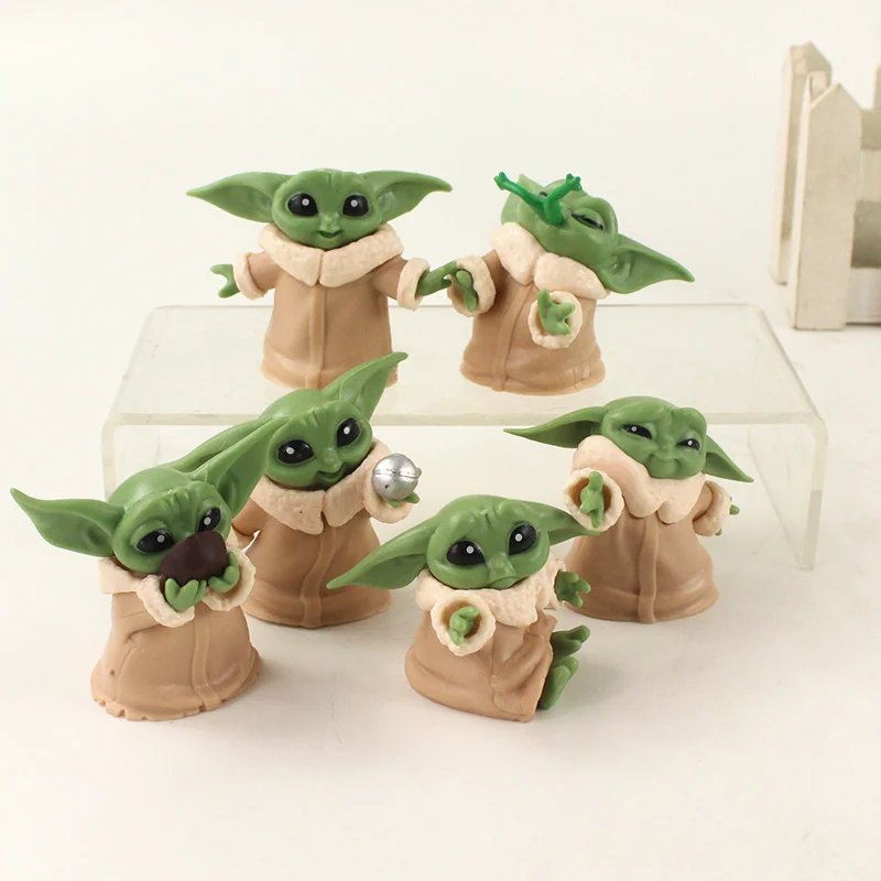 5-6 см 6 шт./лот Звездные войны Baby Yoda ПВХ экшн-фигурка игрушка брелки кулоны модели