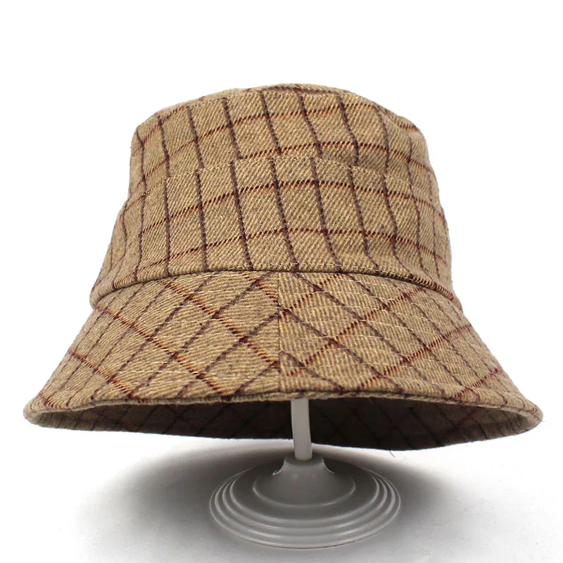 Зимняя винтажная Панама в клетку Осень зима|Мужская панама| |