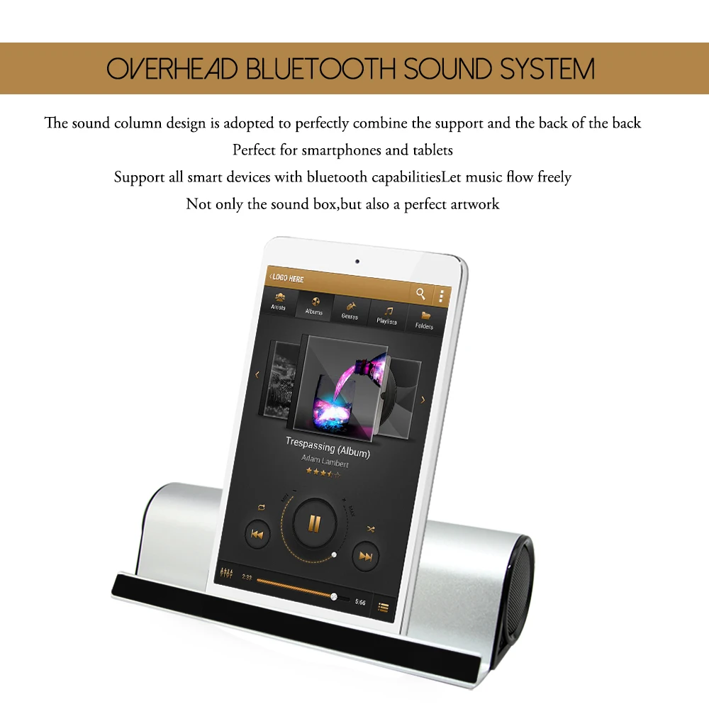 CHYI держатель для телефона Bluetooth динамик стерео Hi-Fi сабвуфер алюминиевый сплав Саундбар Бумбокс звуковая коробка AUX держатель планшета для Vivo