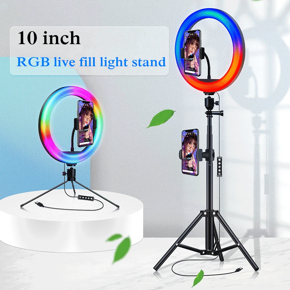 

10inch 26cm RGB LED Selfie Ring Light Dimmable LED Ring Lamp Photo Video Camera Phone Led Fill Light For Live YouTube Aro De Luz