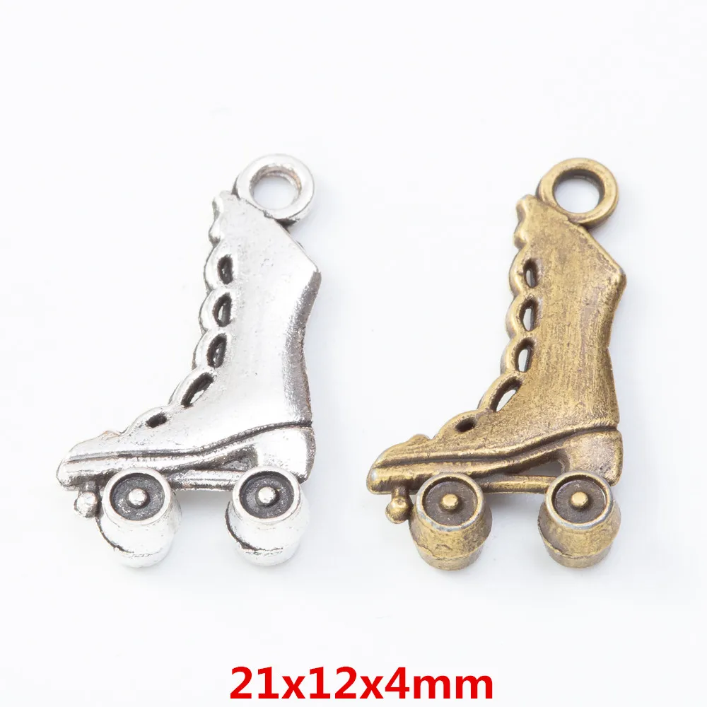 Винтажные роликовые коньки из цинкового сплава 35 шт. подвески для браслетов и