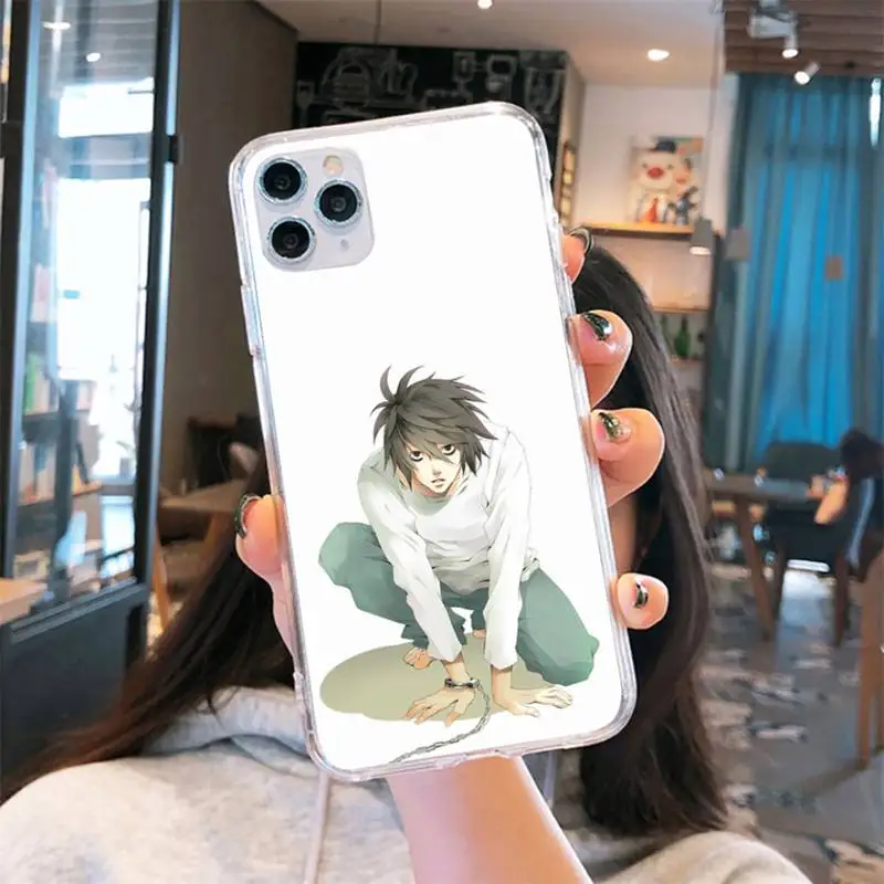 

Death Note LLawliet PhoneCase Transparent soft For iphone 5 6 7 8 11 12 s c se plus mini x xs xr pro max cover Clear mobile bag