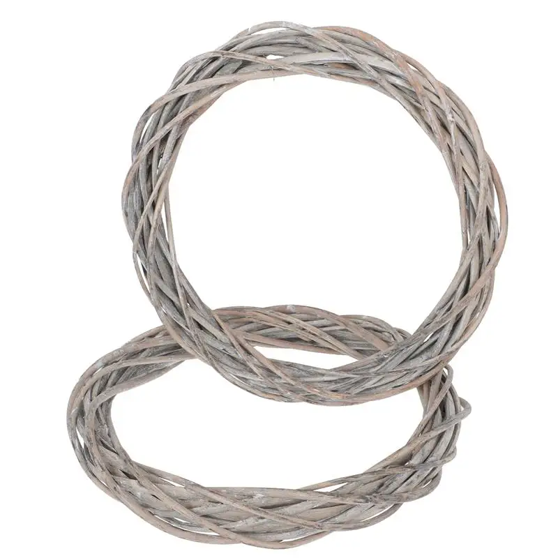

2Pcs Christmas Decorative Wreath DIY Xmas Woven Ring Wall Door Hanging Decor