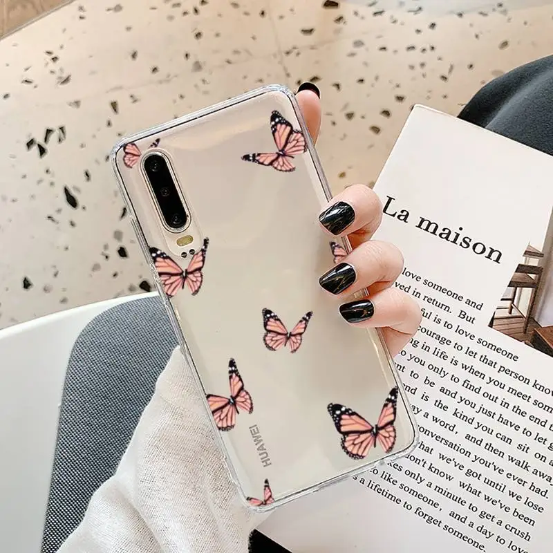 

butterfly blue animal cute lovely Phone Transparent Samsung A71 S9 10 20 HUAWEI p30 40 honor 10i 8x xiaomi note 8 Pro 10t 11