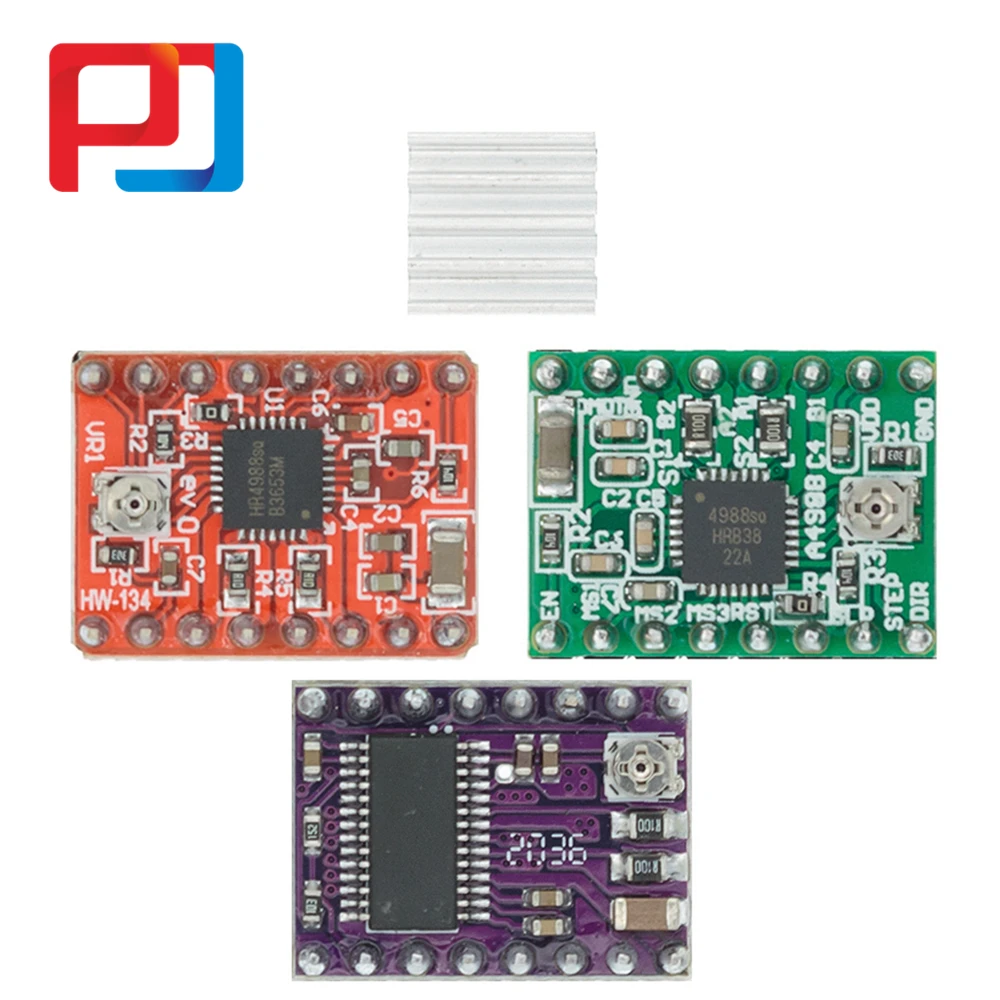 Запчасти для 3D-принтера StepStick A4988 DRV8825 драйвер шагового двигателя с радиатором