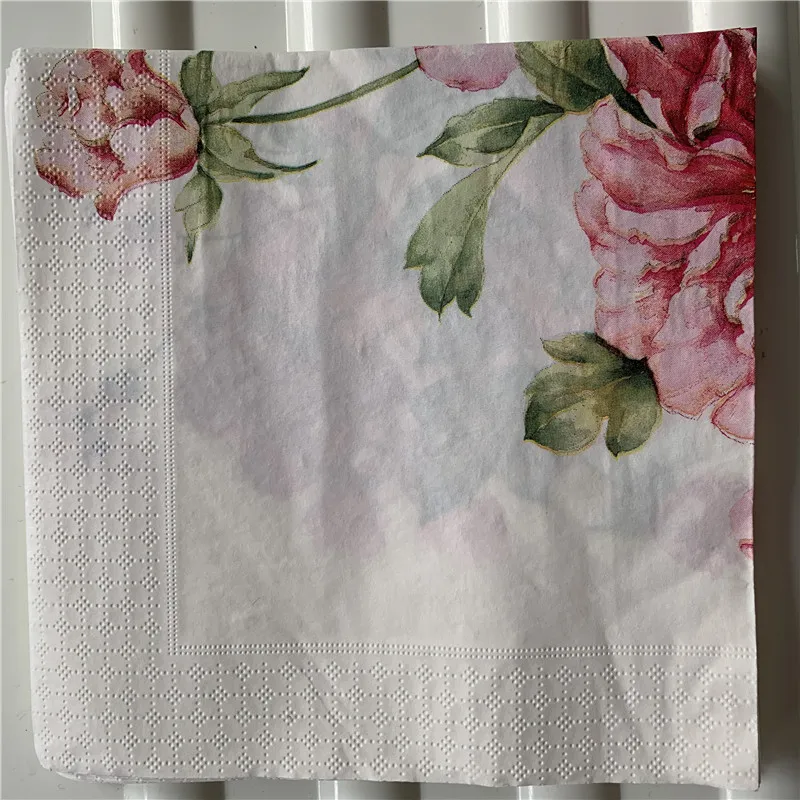 Салфетки бумажные салфетки масло Ремесло цветочный узор винтажный пион рукоятка